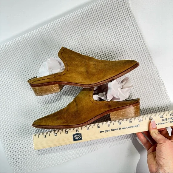 Matt Bernson Suede Mule Pointed Toe Slip On Tan Size 7.5 - Picture 9 of 10